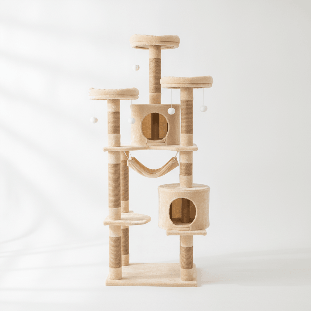 Arbre à Chat XXL 180cm — Multi-Niveaux Sisal & Peluche