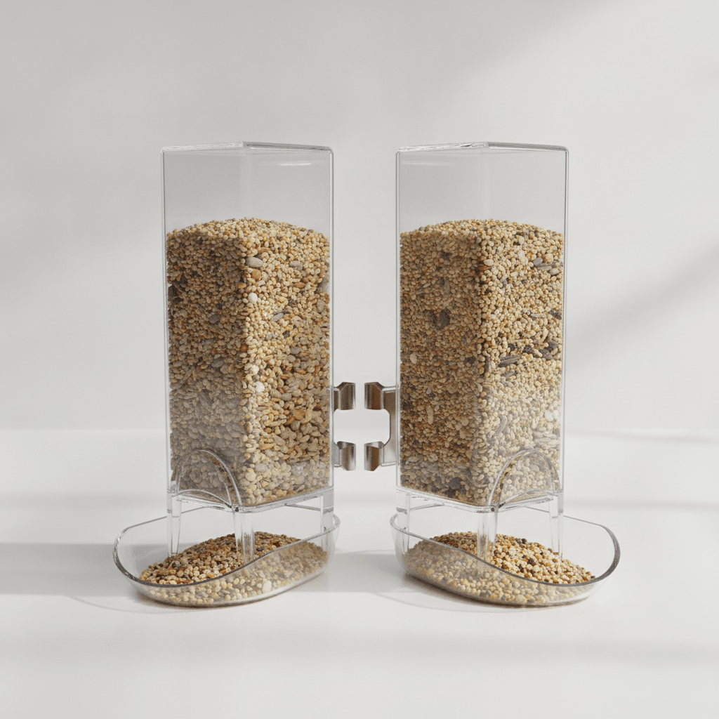 Mangeoires Anti-Gaspillage — Lot de 2 Transparentes