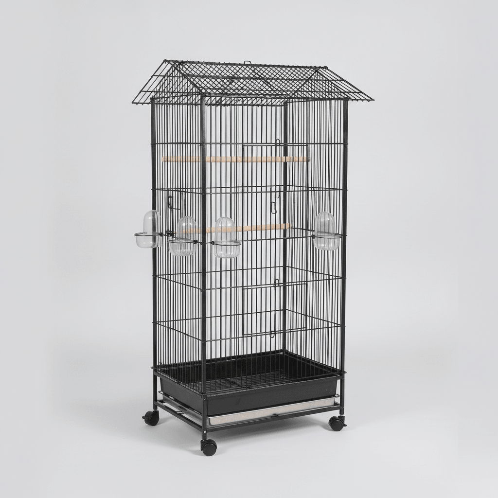 Volière sur Roulettes 156cm — Toit Ouvrant