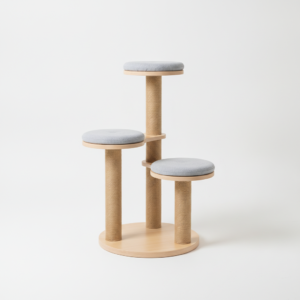 Arbre à Chat Design Bois & Cordes — 120cm Scandinave
