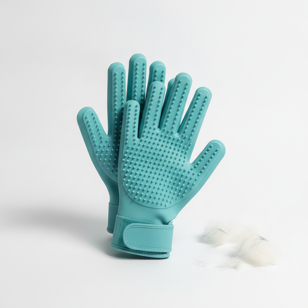 Gant de Toilettage Silicone — Lot de 2 Anti-Poils