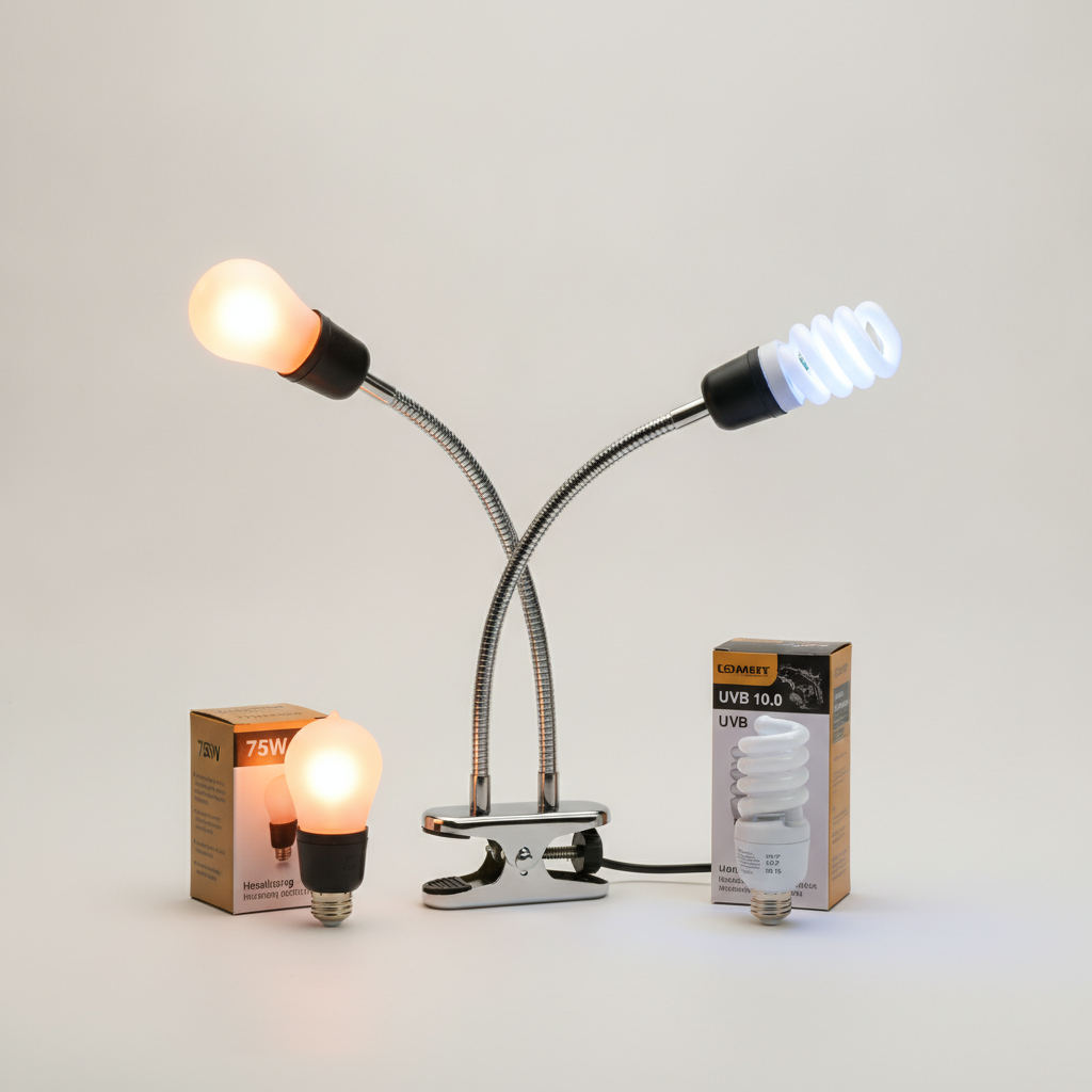 Kit Lampe Chauffante UVB — Support Pince Réglable