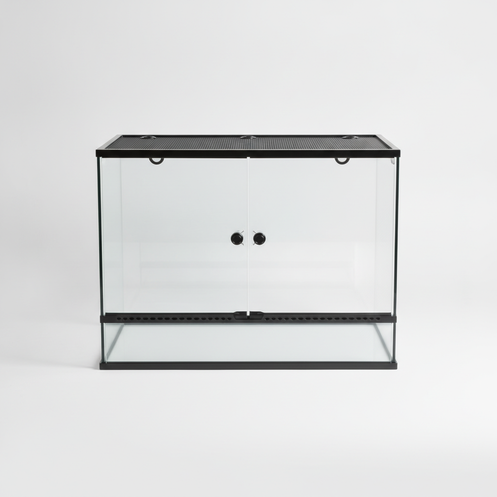 Terrarium Verre 60x45x45 — Double Porte & Ventilation