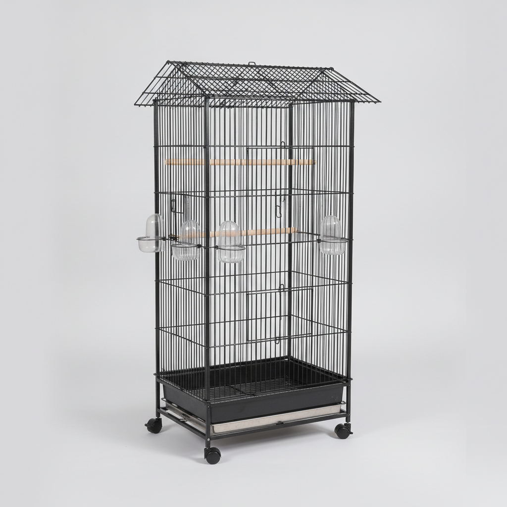 Volière sur Roulettes 156cm — Toit Ouvrant